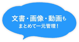 文書・画像・動画もまとめて一元管理！