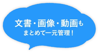 文書・画像・動画もまとめて一元管理！