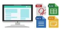 動画とPDF・PowerPoint・Excel・Wordの資料を一元管理するイメージ